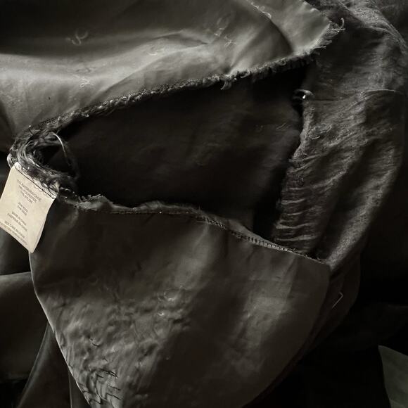 Samuel Dong Black Bubble Satin Jacket Coat Small Zip Front Lagenlook Cocktail - Picture 7 of 10